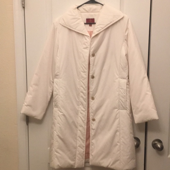 COLE HAAN Ivory Puffer Coat Lined Winter XS Pockets - Picture 2 of 9